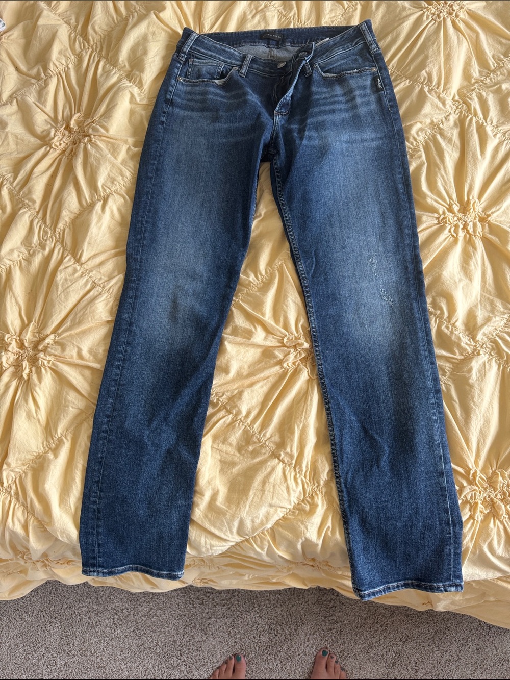 Women’s Silver Dark Wash Blue Jeans - Comfortable Everyday Fit